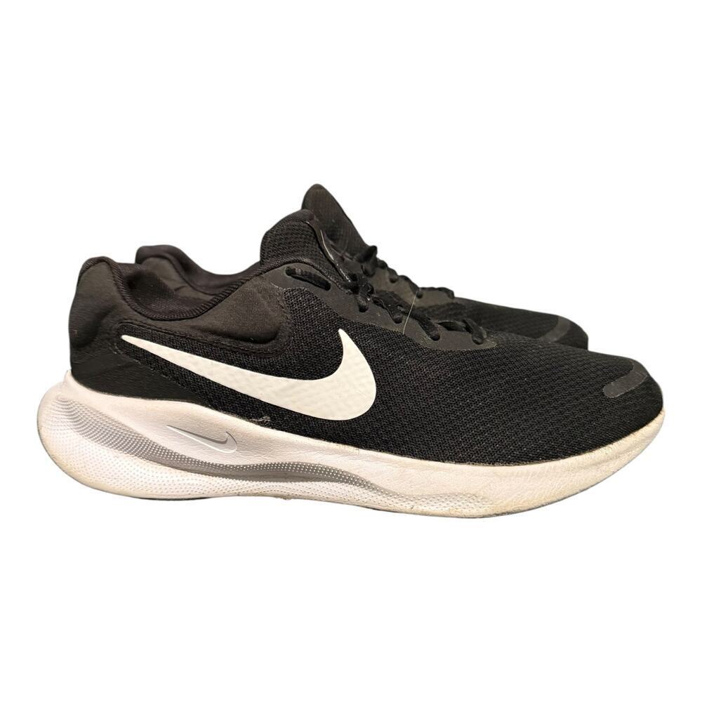 Nike Revolution 7 Men’s size 9 Wide Black White Mesh Running Sneakers - Picture 2 of 9